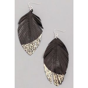 Kameakay Genuine Leather Gold Dipped Earrings